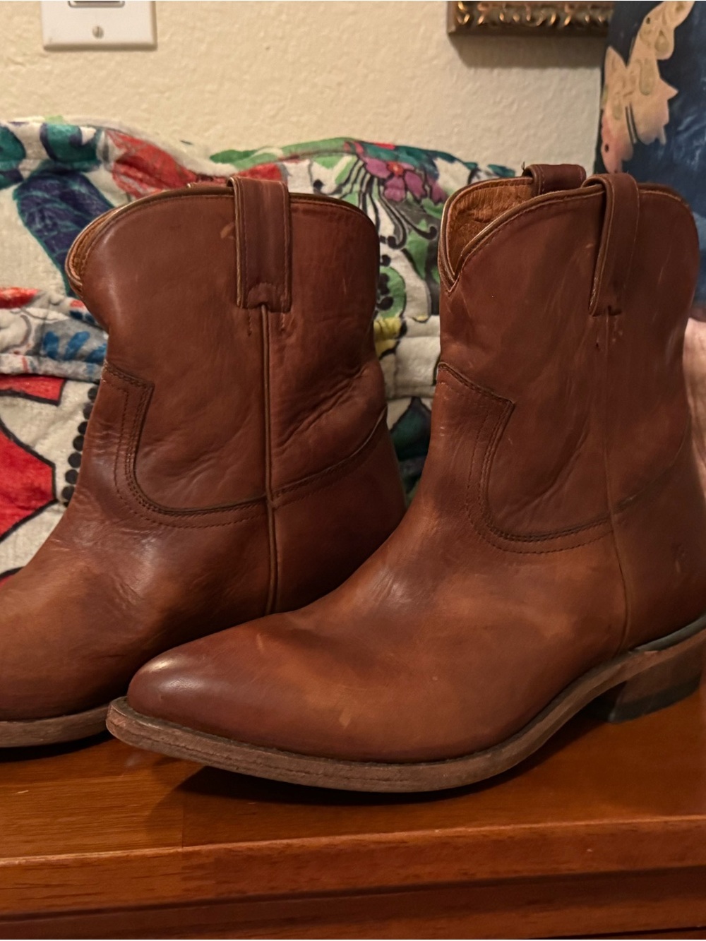 Frye Brown Leather Ankle Boots - Picture 2 of 8